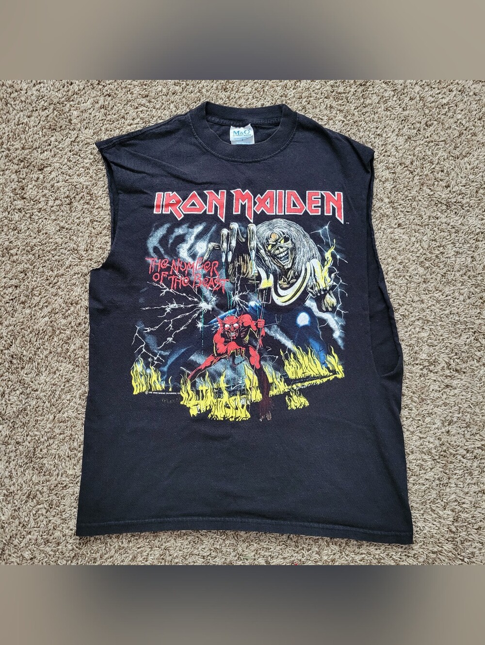 Vintage Iron Maiden T-shirt Shirt M&O Knits The Number Of The Beast 666 Medium